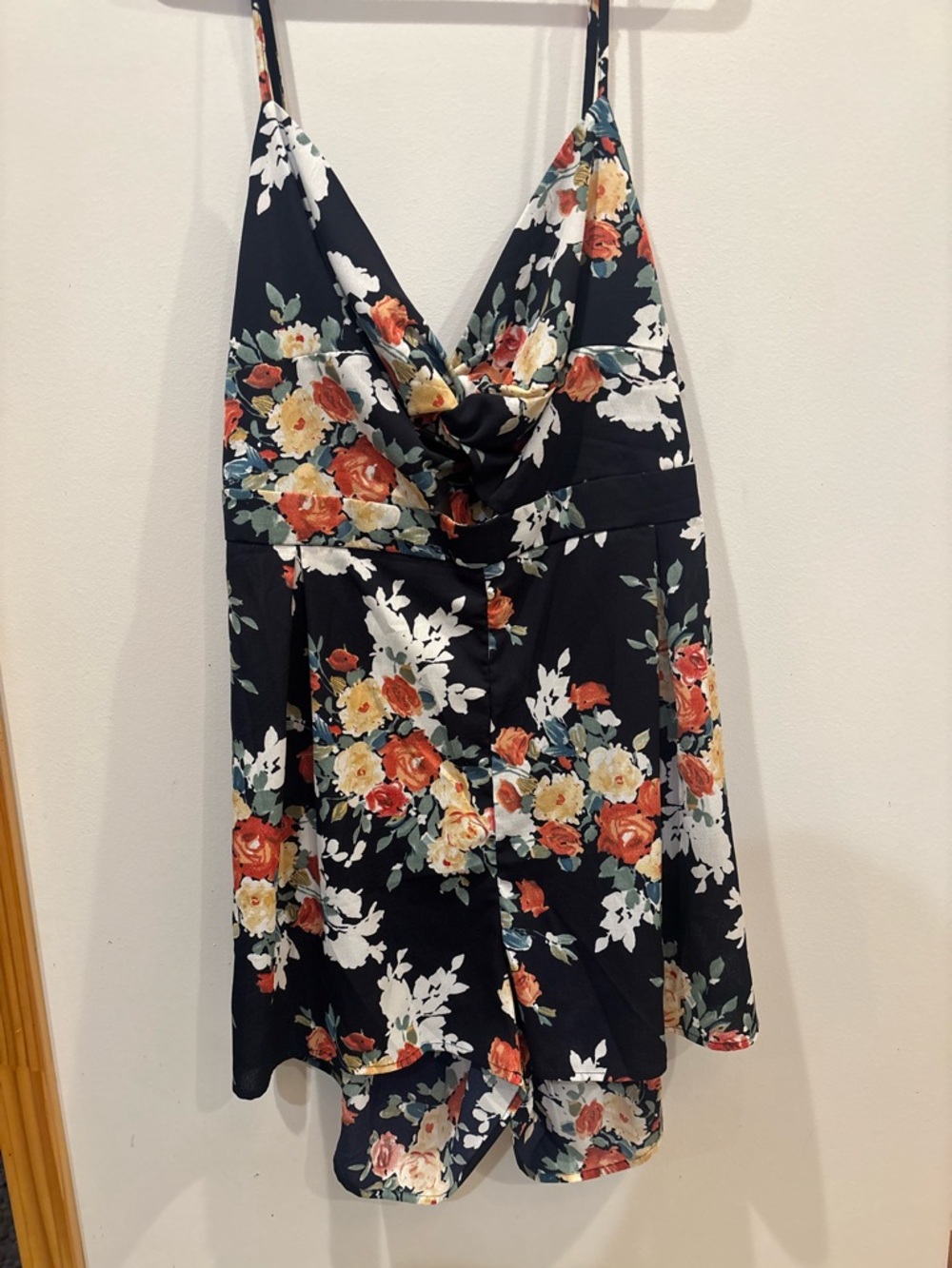 4XL SHEIN Black High-Low Floral Romper